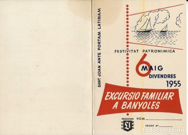 Coleccionismo: Programa de la salida a la &rdquo;excursi&oacute; familiar a Banyoles&rdquo; de 6-5-1955