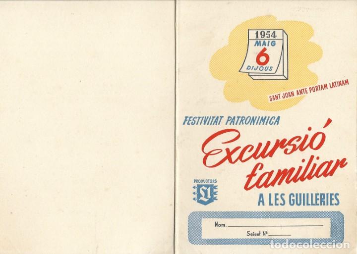 Coleccionismo: Programa de la salida a la &rdquo;Excursi&oacute; familiar a les Guilleries del 6-5-1954