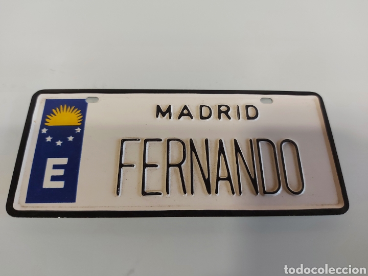 Coleccionismo: Chapa matricula MADRID FERNANDO - Foto 1
