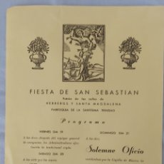 Coleccionismo: PROGRAMA FIESTA DE SAN SEBASTIAN. VILAFRANCA DEL PENEDES 1951