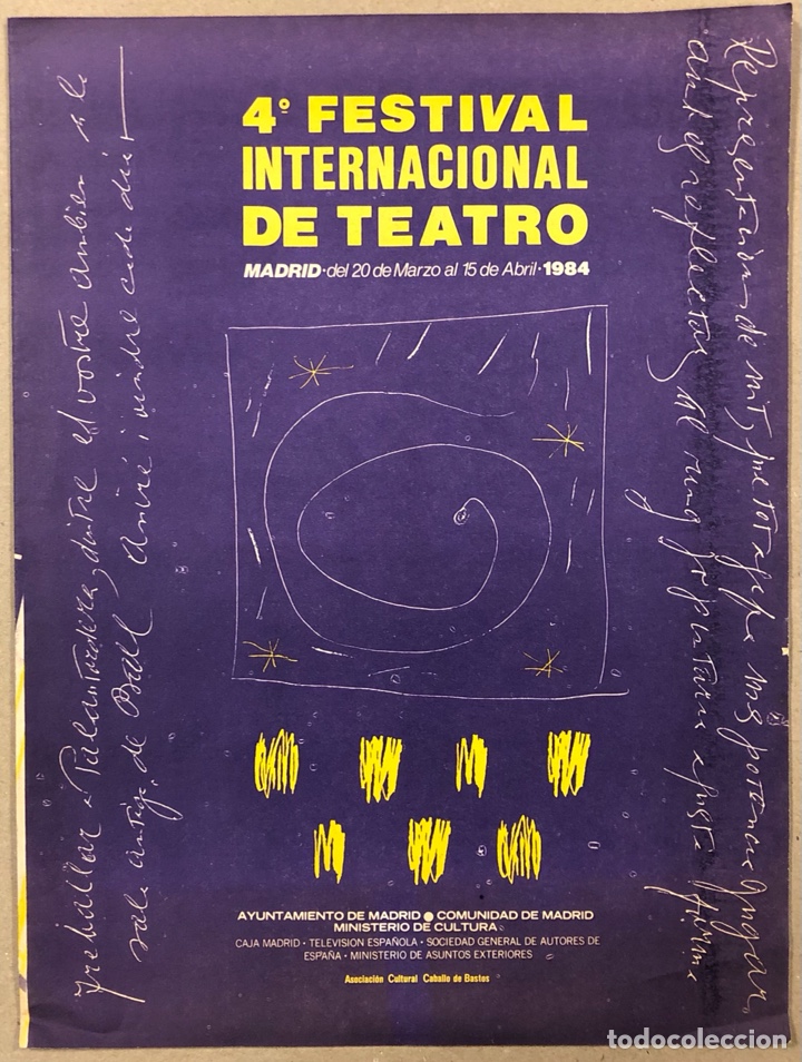 Coleccionismo: 4&ordm; FESTIVAL INTERNACIONAL DE TEATRO MADRID (1984). PROGRAMA OFICIAL CON TODAS LAS ACTUACIONES