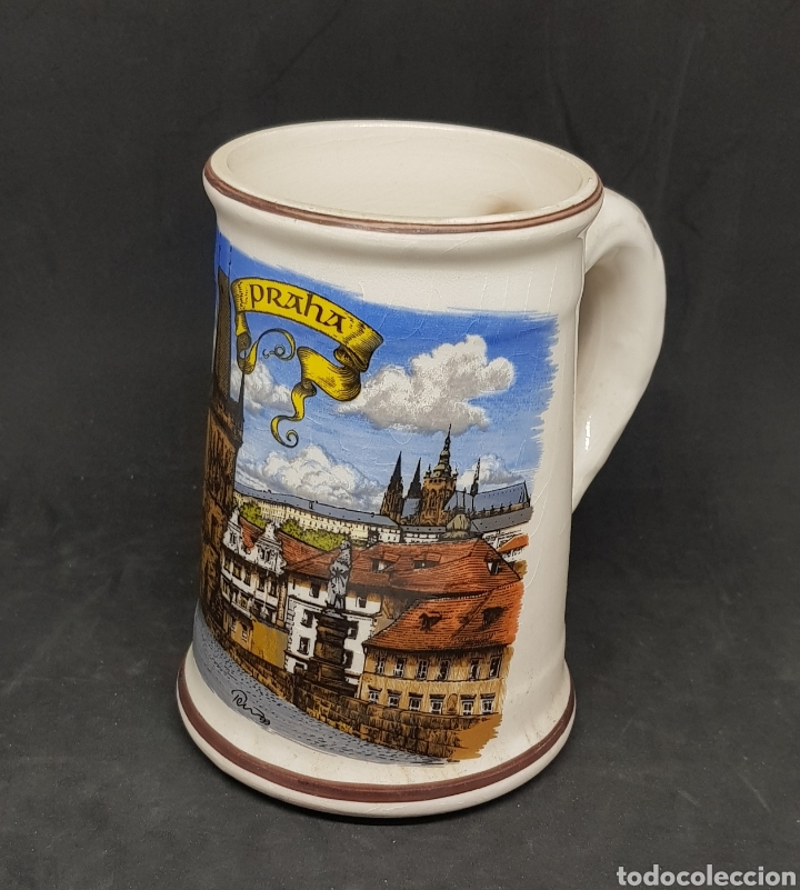 Collezionismo: Jarra ceramica - praga - 13 cm - car208