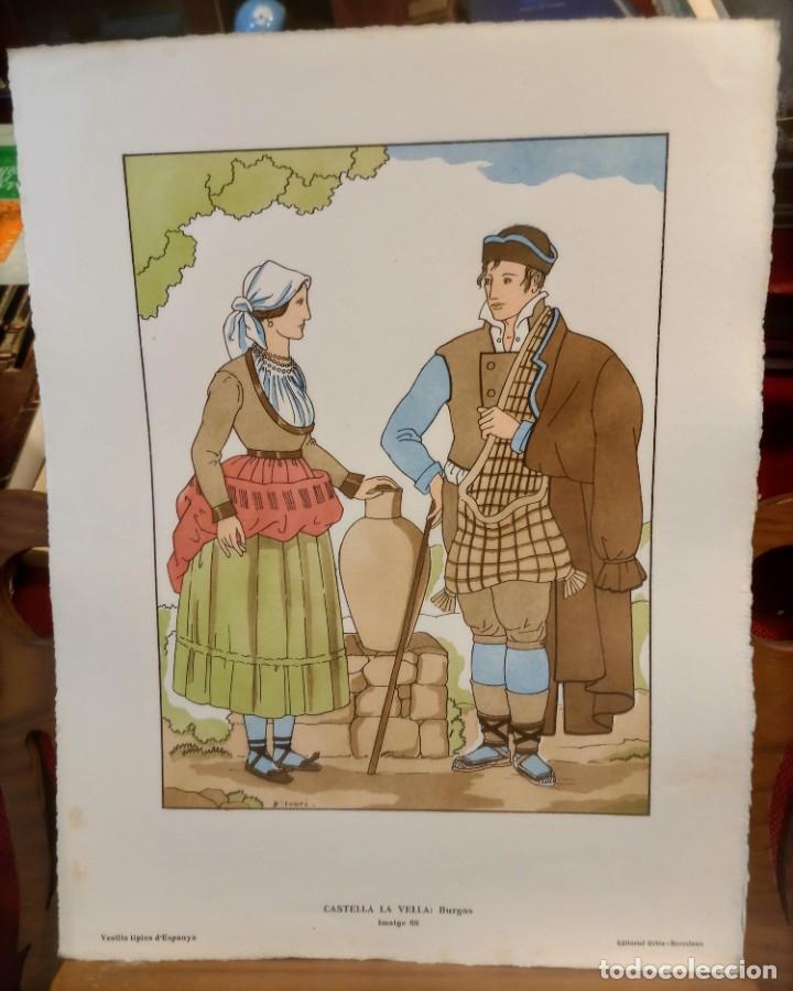 Coleccionismo: TRAJE REGIONAL - BURGOS - COLOREADO A MANO POCHOIR - D'IVORI - 1936 - 35,5x28cm - PAPEL HILO