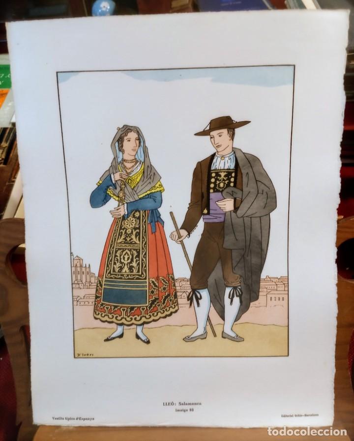 Coleccionismo: TRAJE REGIONAL - SALAMANCA - COLOREADO A MANO POCHOIR - D'IVORI - 1936 - PAPEL DE HILO - 35,5x28cm -