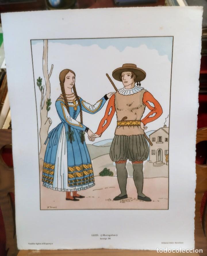 Coleccionismo: TRAJE REGIONAL - MARAGATOS - COLOREADO A MANO POCHOIR - D'IVORI - 1936 - PAPEL DE HILO - 35,5x28cm -