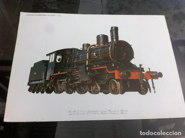 Collecting paper: L&Aacute;MINA EN CARTULINA DE LABORATORIO FARMAC&Eacute;UTICO. LOCOMOTORAS DE VAPOR (N&ordm; 10) . 31,5 X 22,5CM