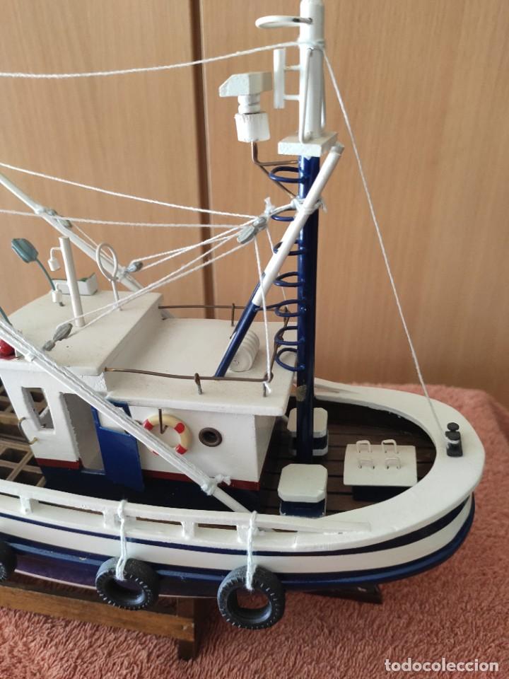 Coleccionismo: 3 maquetas artesanales, pesqueros - Foto 5