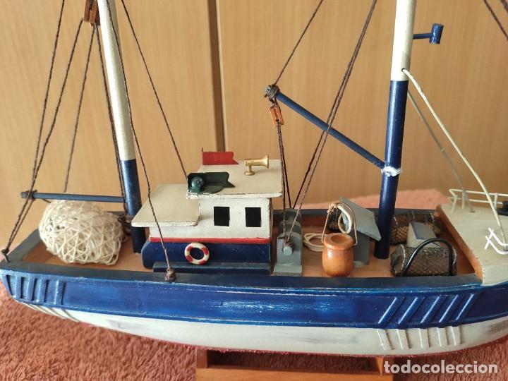 Coleccionismo: 3 maquetas artesanales, pesqueros - Foto 13
