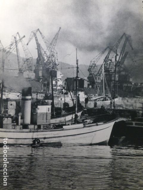 Collectionnisme: VIGO PONTEVEDRA EL PUERTO L&Aacute;MINA HUECOGRABADO A&Ntilde;OS 50