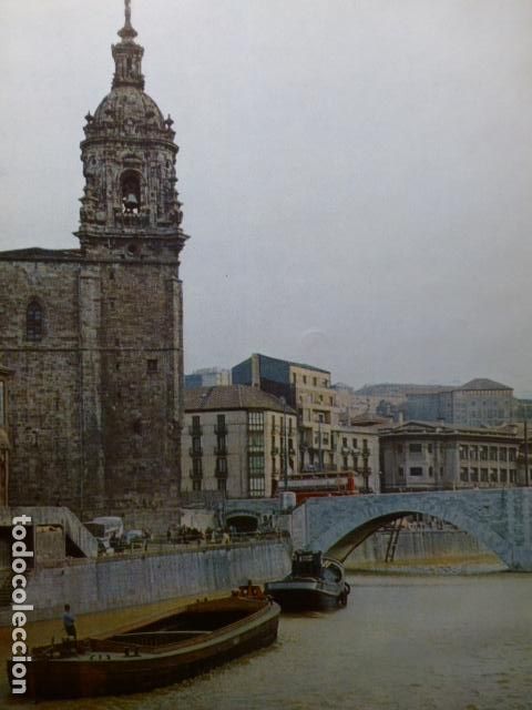 Collectionnisme: BILBAO IGLESIA Y PUENTE DE SAN ANTON L&Aacute;MINA HUECOGRABADO A&Ntilde;OS 50
