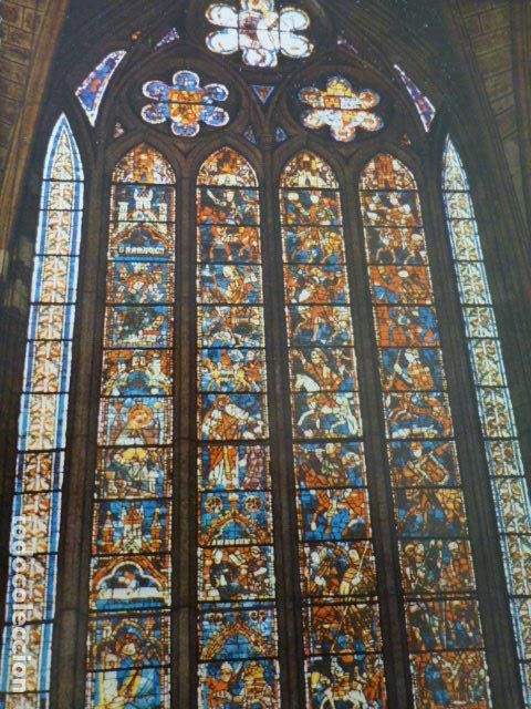 Collezionismo: LE&Oacute;N VIDRIERAS DE LA CATEDRAL L&Aacute;MINA HUECOGRABADO A&Ntilde;OS 50