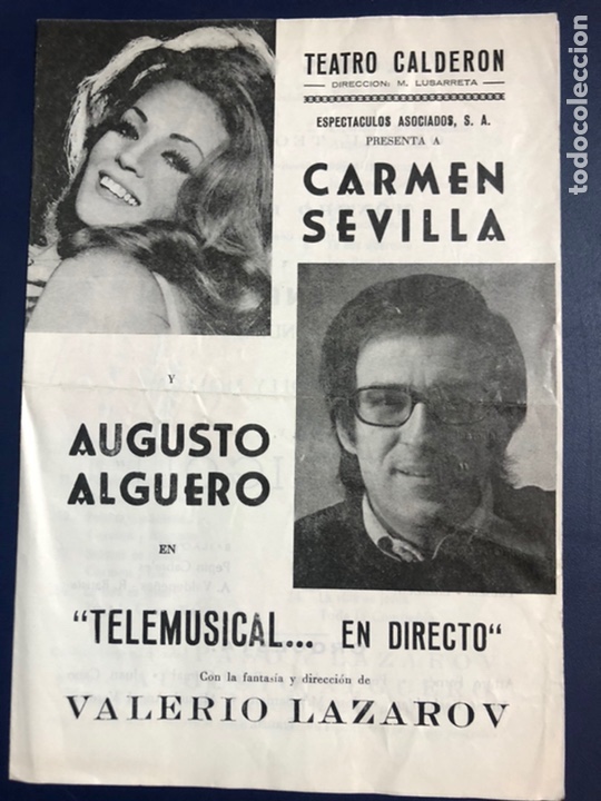 Coleccionismo: Programa teatro Calder&oacute;n Carmen sevilla augusto alguero valerio lazarov Joe Rigoli 3