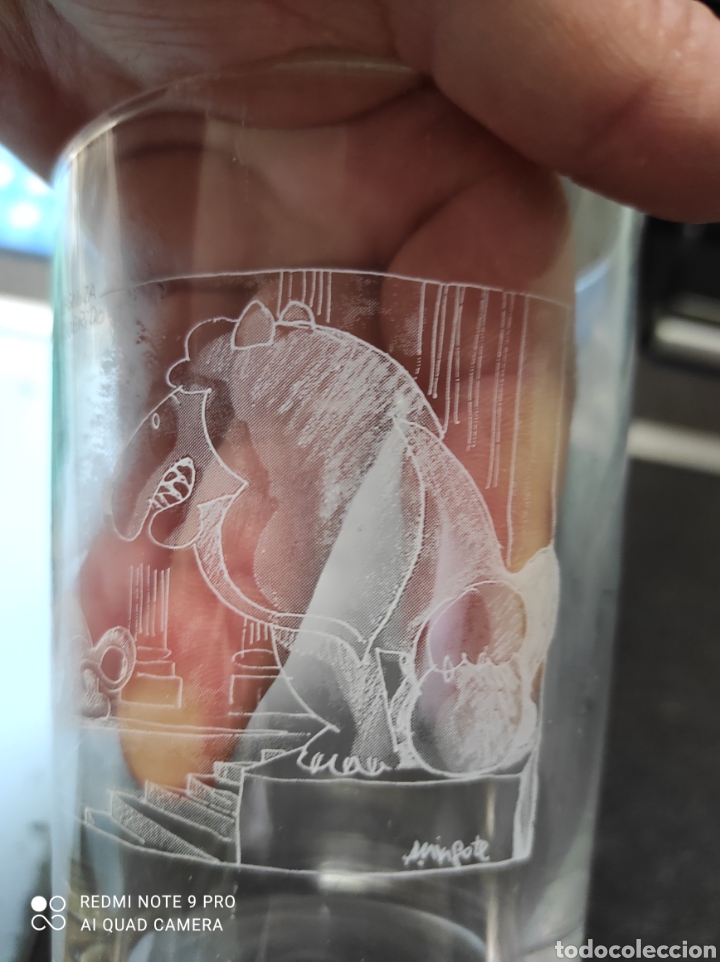 Coleccionismo: Vaso grabado firma Mingote - Foto 4