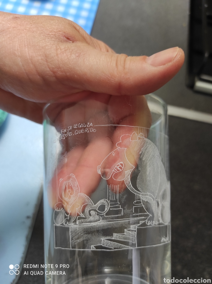 Coleccionismo: Vaso grabado firma Mingote - Foto 5