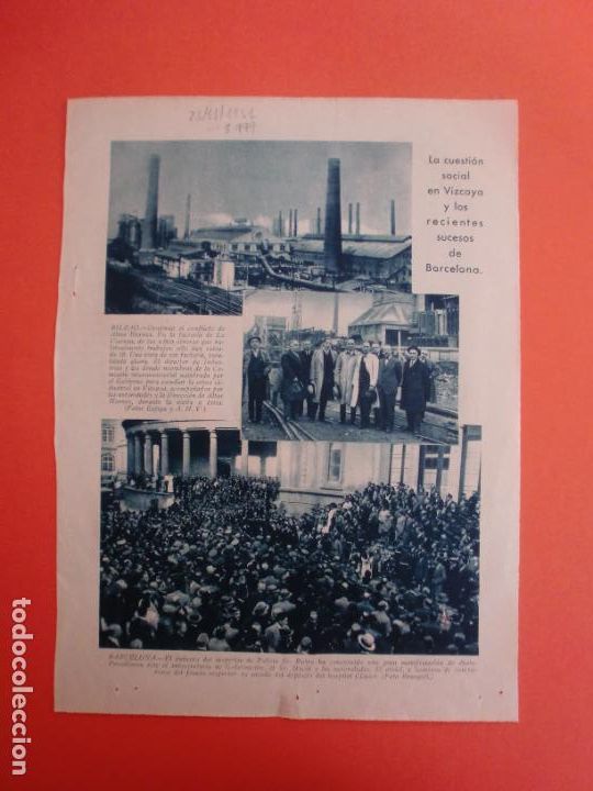 Coleccionismo: VIZCAYA HUELGA ALTOS HORNOS - BARCELONA - TRILYSIN - 23/11/1931