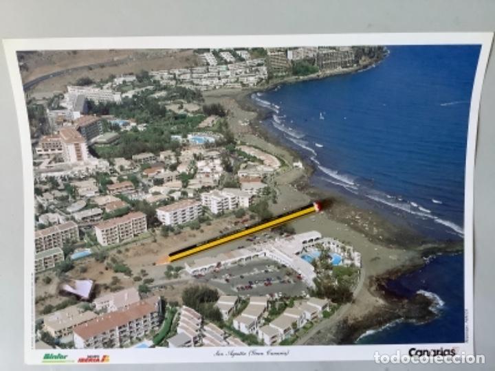 Coleccionismo: Foto a&eacute;rea Canarias 24 x 34 vista de San Agust&iacute;n, Gran Canaria. L&aacute;mina