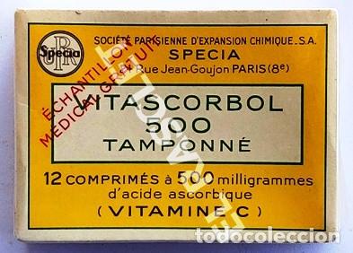 Coleccionismo: ANTIGUA CAJA CON 12 COMPRIMIDOS - VITASCORBOL 500 M. - NUEVA CON SU PRECINTO - - Foto 1