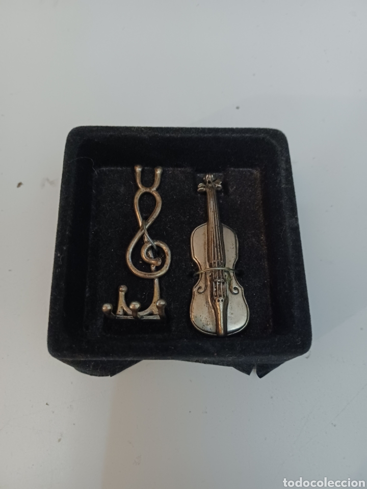 Coleccionismo: Miniatura metal Viol&iacute;n con soporte The Silver Collection ba&ntilde;ado en plata