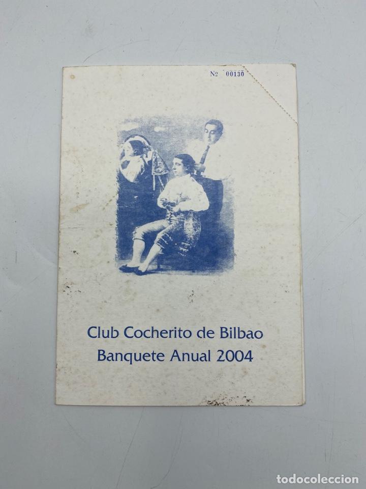 Coleccionismo: CARTA DE MEN&Uacute; CLUB COCHERITO DE BILBAO BANQUETE ANUAL 2004. VER FOTOS