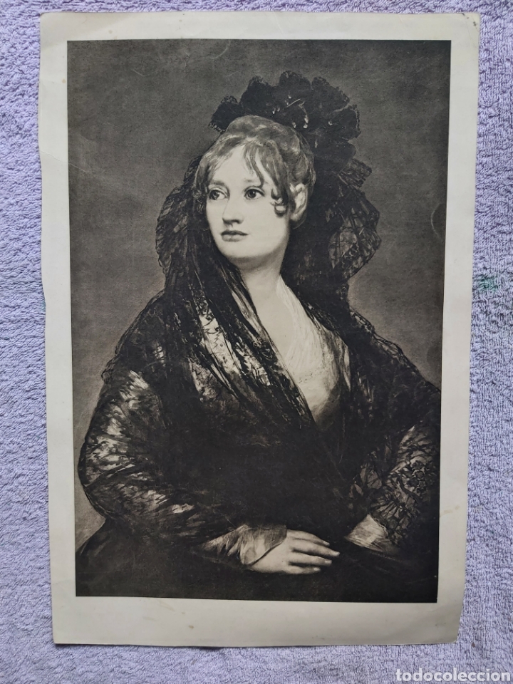 Coleccionismo: Goya. Maja. L&aacute;mina antigua en blanco y negro.