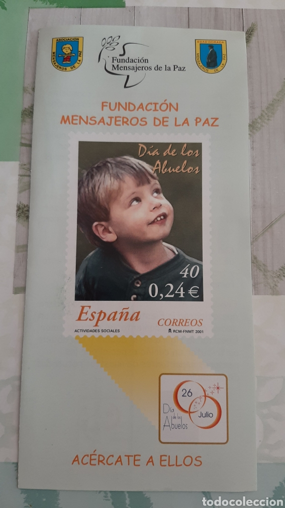 Collectionnisme: IMPRESO FUNDACI&Oacute;N MENSAJEROS PAZ EDIFIL 3811 ESPA&Ntilde;A 2001