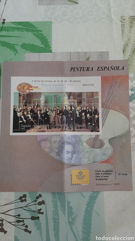 Collectionnisme: 1995 D&Iacute;PTICO INFORMATIVO EDIFIL 3401 PINTURA SOLICITA TUS FALTAS SELLOS USADOS NUEVOS ESPA&Ntilde;A