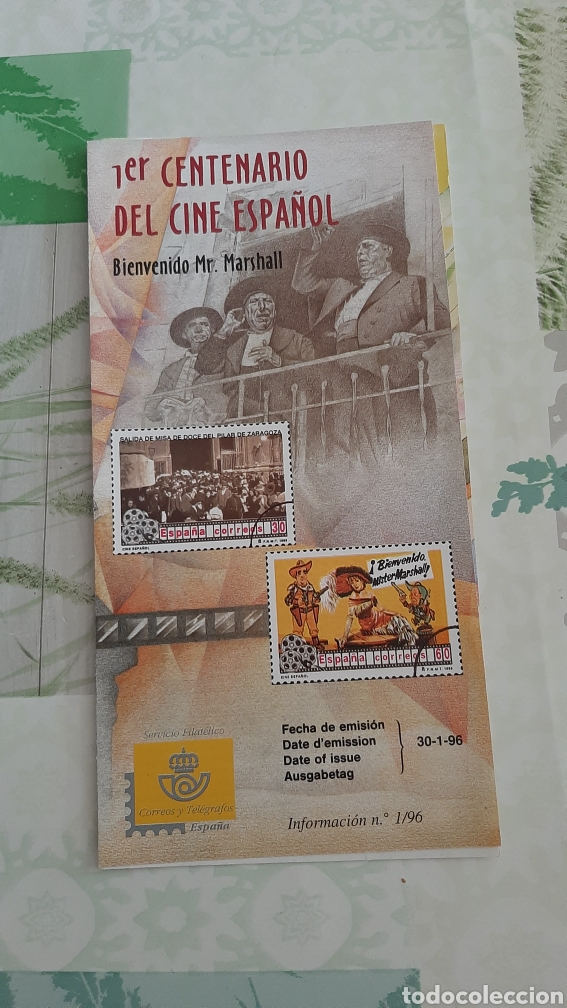Collectionnisme: 1996 ESPA&Ntilde;A CINE ESPA&Ntilde;OL D&Iacute;PTICO INFORMATIVO 1 EDIFIL 3406/7 SOLICITA TUS FALTAS SELLOS USADOS NUEV