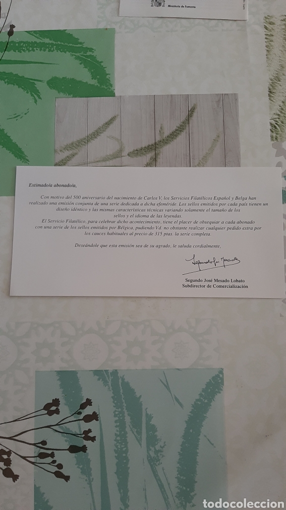 Collezionismo: ANIVERSARIO Carlos V impreso INFORMATIVO correos ESPA&Ntilde;A/B&eacute;lgica