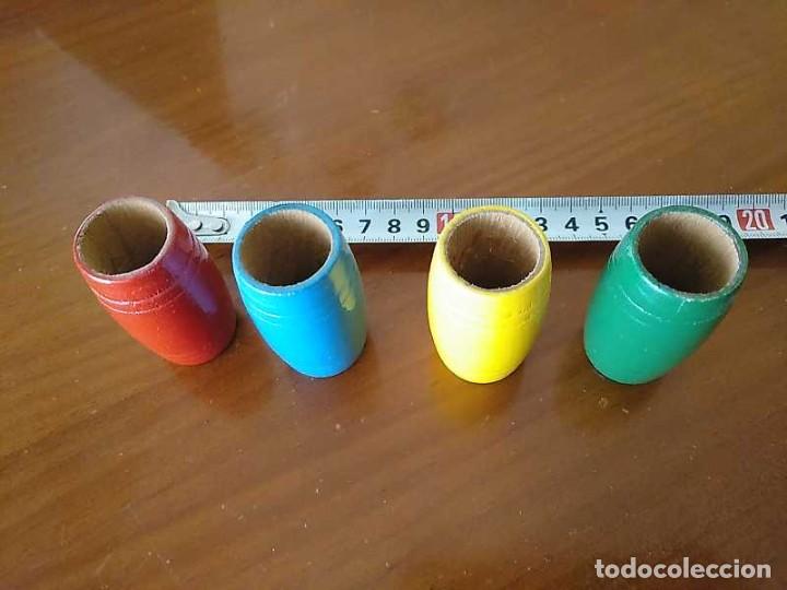 Coleccionismo: 4 CUBILETES DE MADERA - PARCHIS - - Foto 21