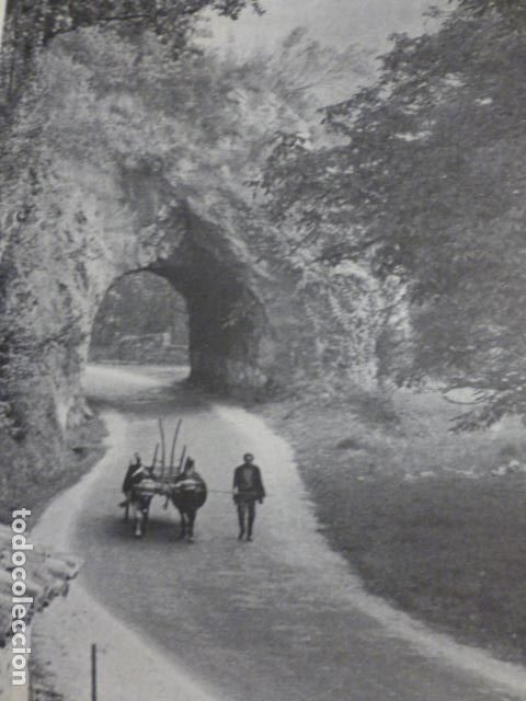Coleccionismo: LA RIERA CANGAS DE ONIS ASTURIAS ANTIGUA LAMINA HUECOGRABADO A&Ntilde;OS 50