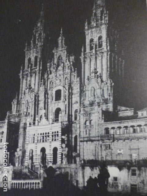 Collecting paper: SANTIAGO DE COMPOSTELA LA CORU&Ntilde;A ANTIGUA LAMINA HUECOGRABADO A&Ntilde;OS 50