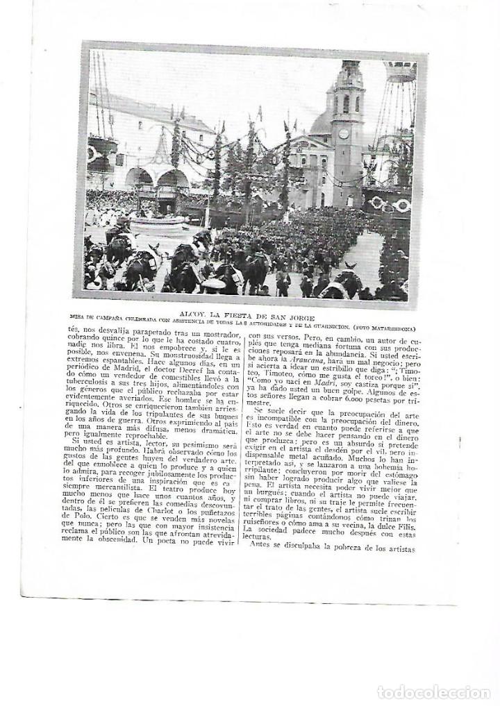 Collezionismo: A&Ntilde;O 1920 RECORTE PRENSA ALCOY ALCOI FIESTA DE SAN JORGE MISA DE CAMPA&Ntilde;A
