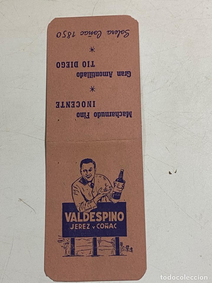 Coleccionismo: PUBLICIDAD DE MACHARNUDO FINO INOCENTE - AMONTILLADO TIO DIEGO - SOLERA CO&Ntilde;AC 1850. VALDESPINO.JEREZ