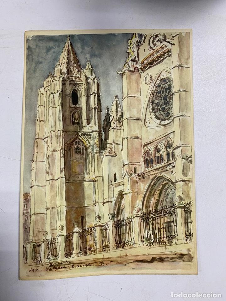 Coleccionismo: LAMINA PUBLICITARIA. ROCHE. CATEDRAL DE LEON. RINCONES DE ESPA&Ntilde;A. VER