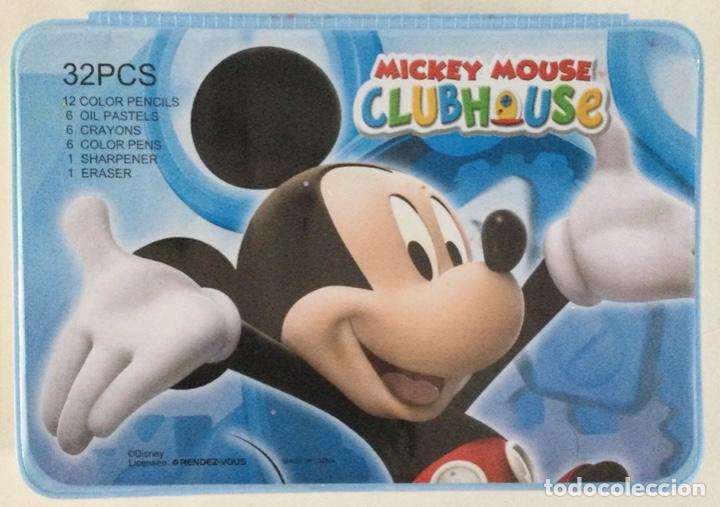 Coleccionismo: Estuche Mickey Mouse. Con l&aacute;pices de colores, ceras etc. NUEVO