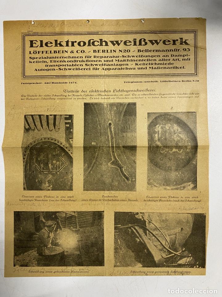 Coleccionismo: HOJA PUBLICITARIA ELEKTROFCHWEIBWERK. L&Ouml;FFELBEIN & CO. BERLIN.