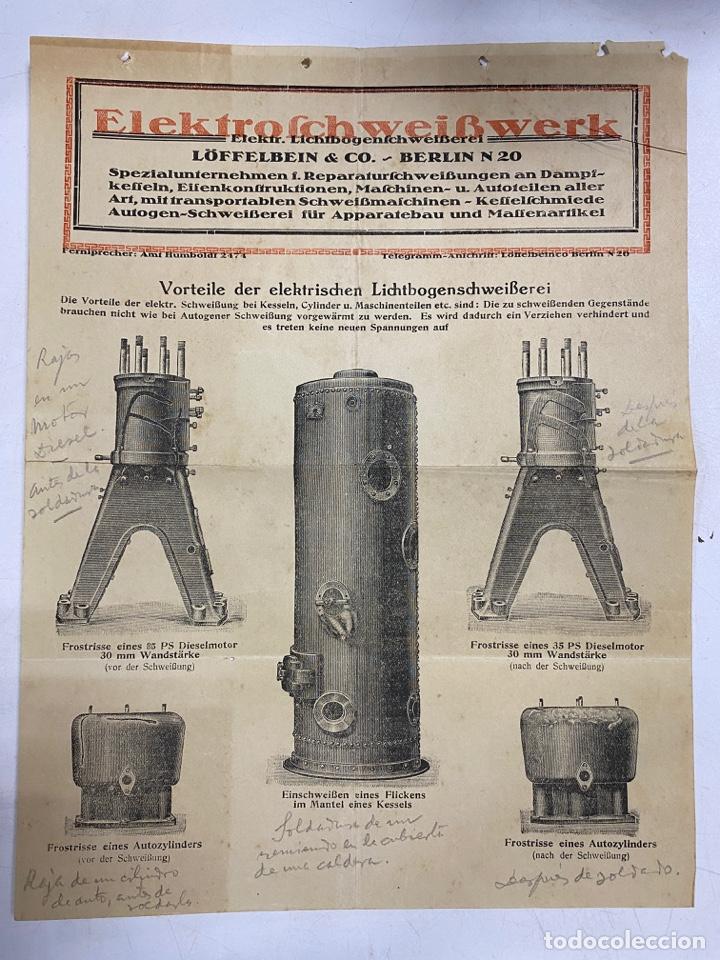 Coleccionismo: HOJA PUBLICITARIA ELEKTROFCHWEIBWERK. L&Ouml;FFELBEIN & CO. BERLIN.