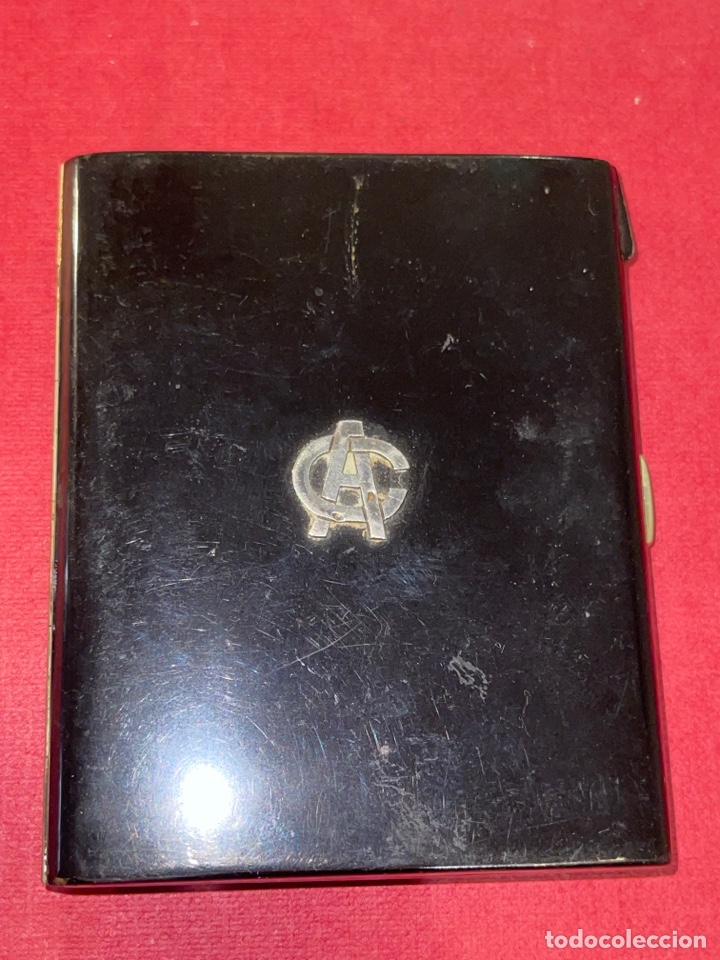 Coleccionismo: Antigua pitillera Art Dec&oacute; con iniciales grabadas en plata