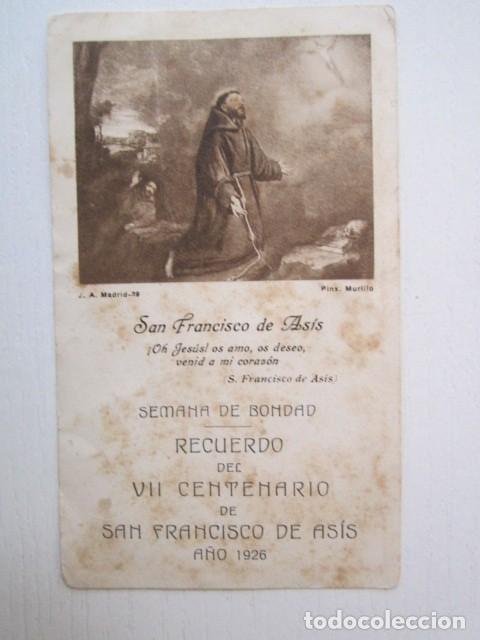 Coleccionismo: ESTAMPA DE RECUERDO DEL VII VICENTENARIO DE SAN FRANCISCO DE ASIS 1926