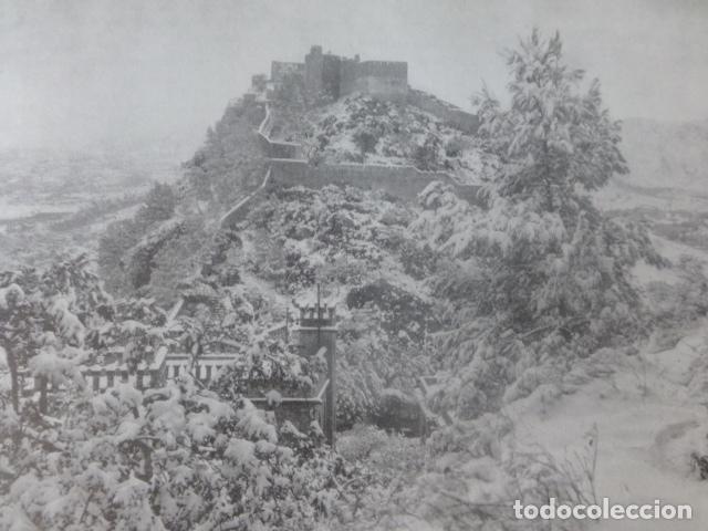 Collectionnisme: JATIVA VALENCIA CASTILLO ANTIGUA LAMINA HUECOGRABADO A&Ntilde;OS 40