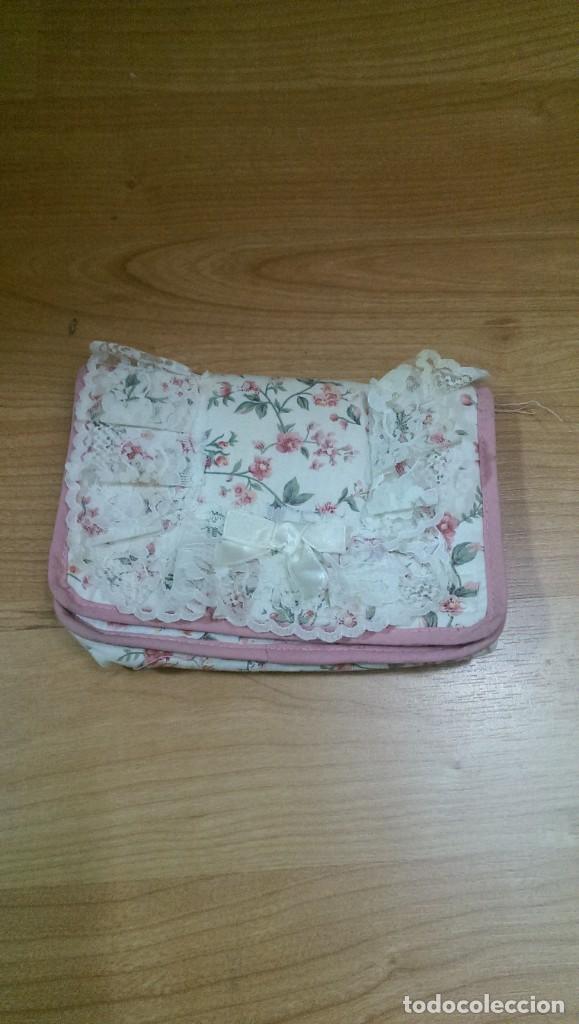 Sammeln: ANTIGUO NECESER DE TELA CON PUNTILLA 17,5 X 12,5