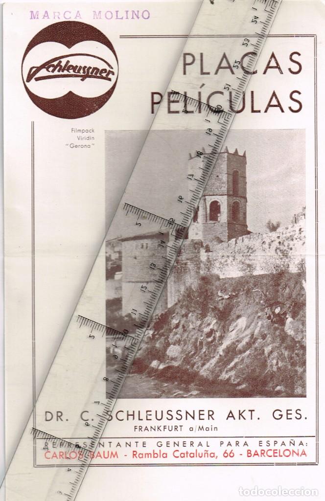Collecting paper: 50&acute;s. ca. SCHLEUSSNER AKT. GES PLACAS PEL&Iacute;CULAS - MARCA MOLINO - FILMPACK VIRIDIN Y TEMPO ROT (4)