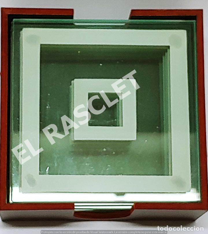 Collezionismo: CAJA DE MADERA CON 6 PORTAVASOS DE CRISTAL - PUBLICIDAD LA CAIXA DE PENSIONS - NUEVOS -