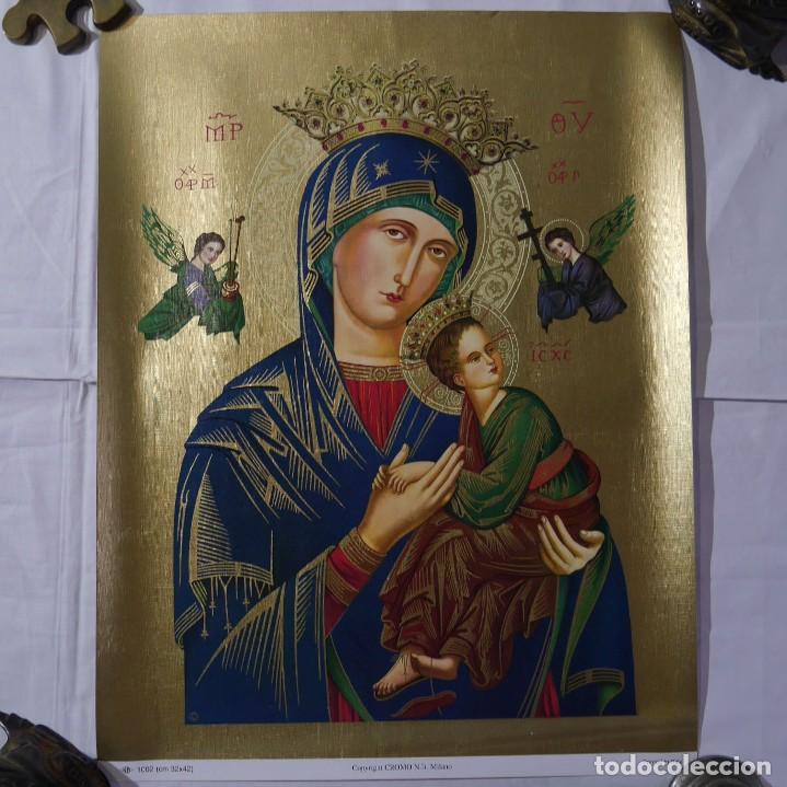 Sammelleidenschaft Papier: L&aacute;mina dorada virgen, Cromo, Italia, 42 x 32 cm