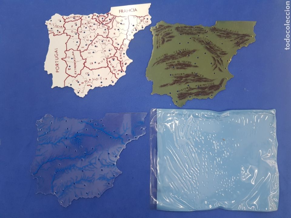 Mapa de Espa&ntilde;a plastico , a&ntilde;os 1980
