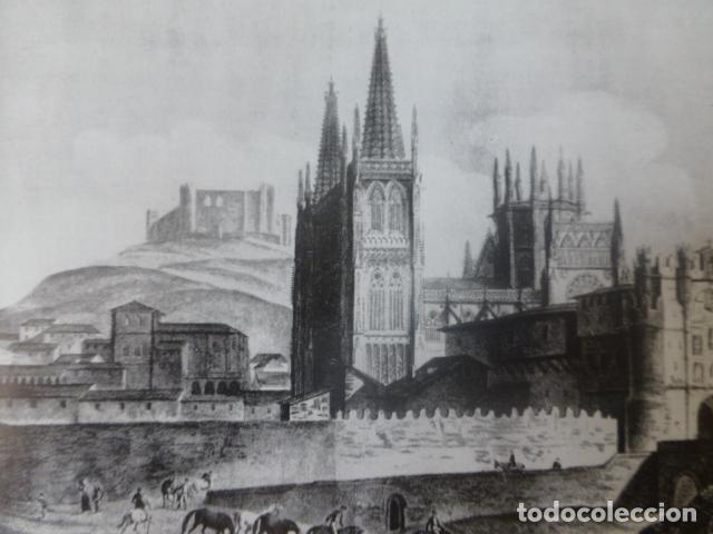 Sammelleidenschaft Papier: BURGOS CATEDRAL Y CASTILLO ANTIGUA LAMINA HUECOGRABADO A&Ntilde;OS 40