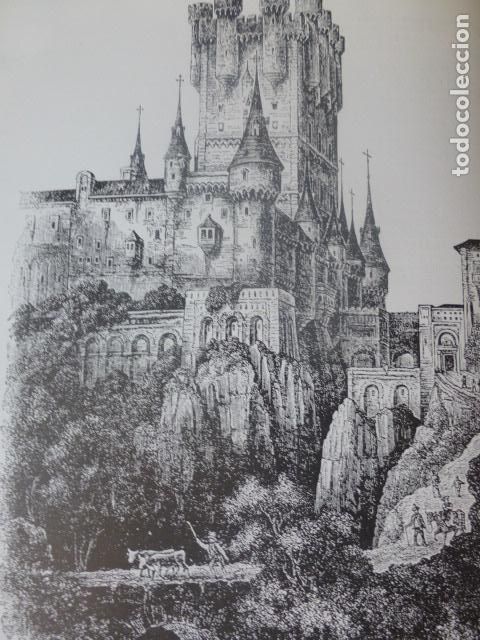 Colecionismo: SEGOVIA EL ALCAZAR ANTIGUA LAMINA HUECOGRABADO A&Ntilde;OS 40