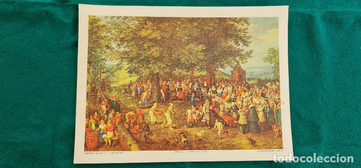 Coleccionismo: LAMINA EN PAPEL DE TELA BANQUETE DE BODA DE J. BRUEGHEL - MUSEO DEL PRADO MADRID