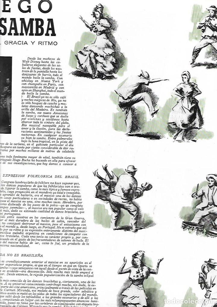 Collectionnisme: A&Ntilde;O 1948 RECORTE PRENSA BAILE LA SAMBA HISTORIA GRACIA RITMO CARMEN MIRANDA