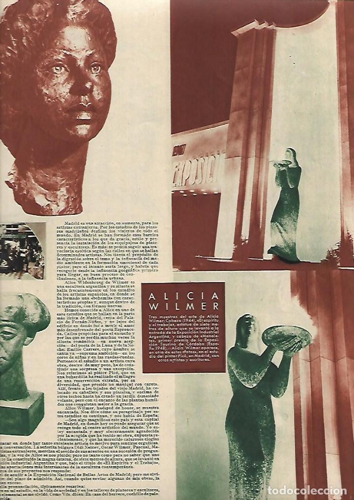 Coleccionismo: A&Ntilde;O 1948 RECORTE PRENSA ALICIA WILMER ESCULTURA CABEZA DE MANOLETE ESTATUAS